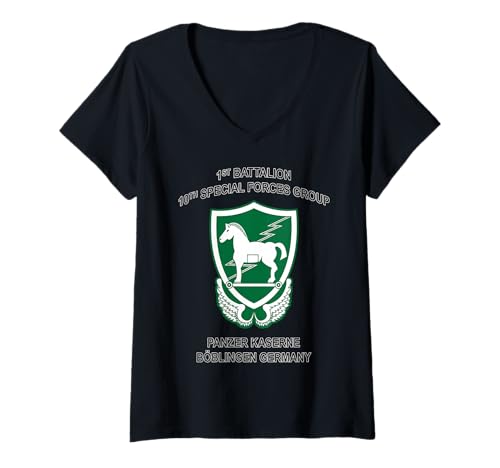 Damen Panzerkaserne T-Shirt mit V-Ausschnitt Damen Panzerkaserne T-Shirt mit V-Ausschnitt von OOGALY