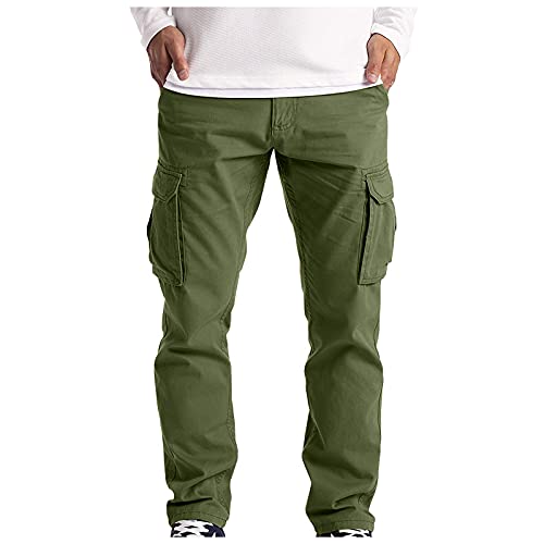 OOGUDE Herren-Cargohose, lässig, dehnbar, mehrere Taschen, Outdoor-Arbeit, militärische taktische Hose, grün, 56 von OOGUDE