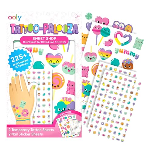 Ooly Set mit 35 temporären Tattoos und 192 Nagelaufklebern für Kinder, Osteraktivitäten für Babys, ungiftige und sichere Kindertattoos, Partygeschenke und zum Verschenken in D-Taschen Ooly Set mit 35 temporären Tattoos und 192 Nagelaufklebern für Kinder, Osteraktivitäten für Babys, ungiftige und sichere Kindertattoos, Partygeschenke und zum Verschenken in D-Taschen von OOLY