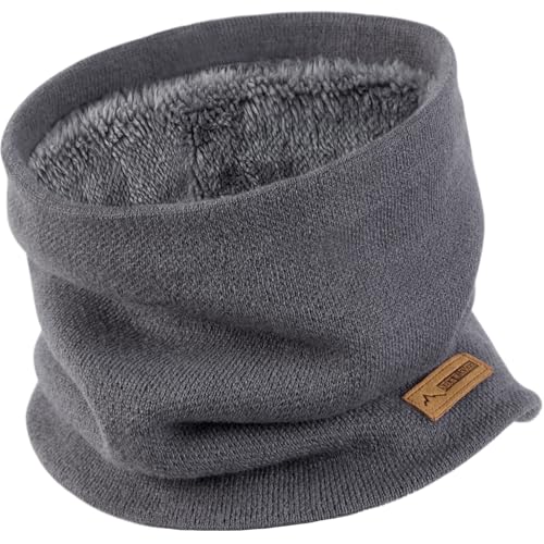 Loop Schal Herren Winter Schlauchschal - Verdickte Fleece Futter Halswärmer Thermo Halsschlauch Strick Nackenwärmer Warm Halstuch für Outdoor Motorrad Fahrrad Ski Unisex Winterschal von OOPOR