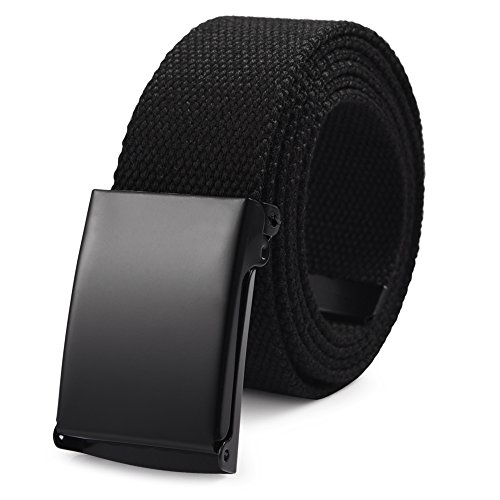 Unisex Nylon Canvas Belt - Business Güertel Länge 130 cm Breit 3,8 cm Automatischer Schnallen Verstellbarer mit Arbeitsgürtel Stoff Herren Damen Universal Outdoor, Schwarz von OOPOR