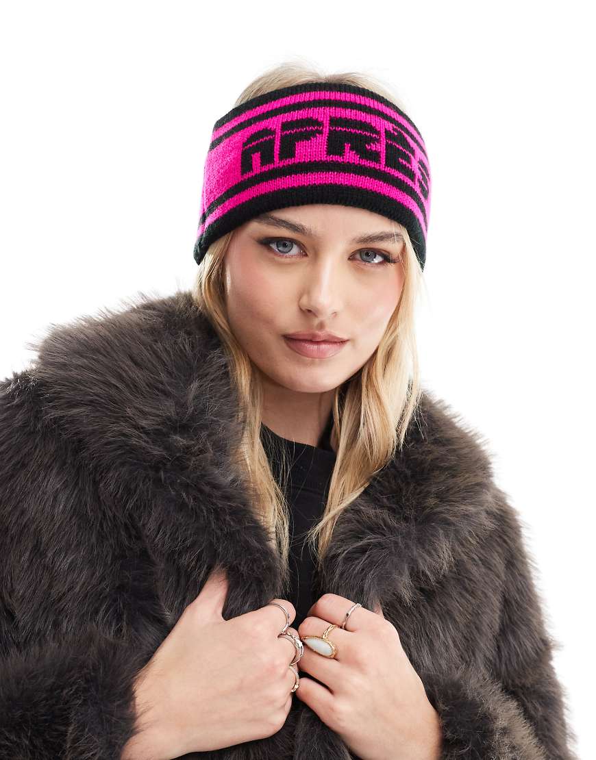 OOSC - Après-Ski - Mehrfarbiges Stirnband in Rosa-Schwarz von OOSC