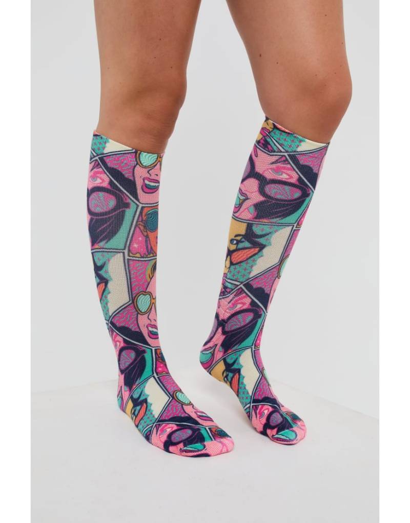 OOSC - Comic Book Candy - Bunte Ski-/Snowboardsocken-Rosa von OOSC