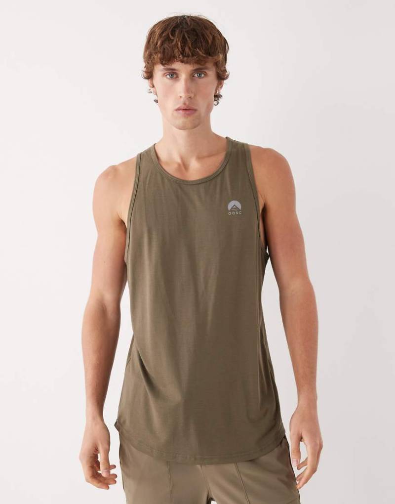OOSC - Elite Activewear - Herren-Tanktop in Khaki-Grün von OOSC
