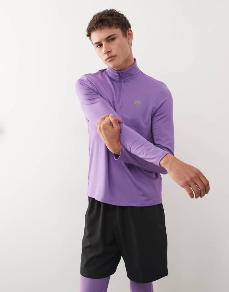 OOSC - Elite - Activewear - Oberteil in Lila mit kurzem Reißverschluss von OOSC