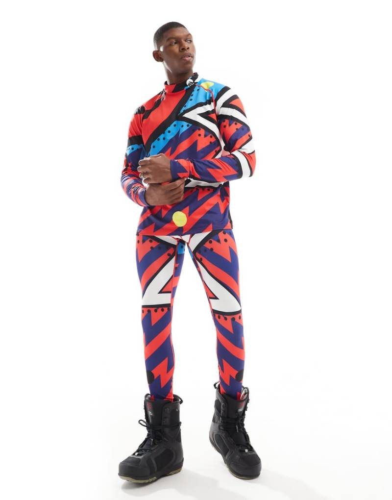 OOSC - Fresh Prince - Bunte Ski-Baselayer-Hose für Herren-Blau von OOSC