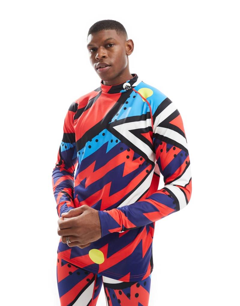 OOSC - Fresh Prince - Buntes Ski-Baselayer-Oberteil für Herren-Blau von OOSC