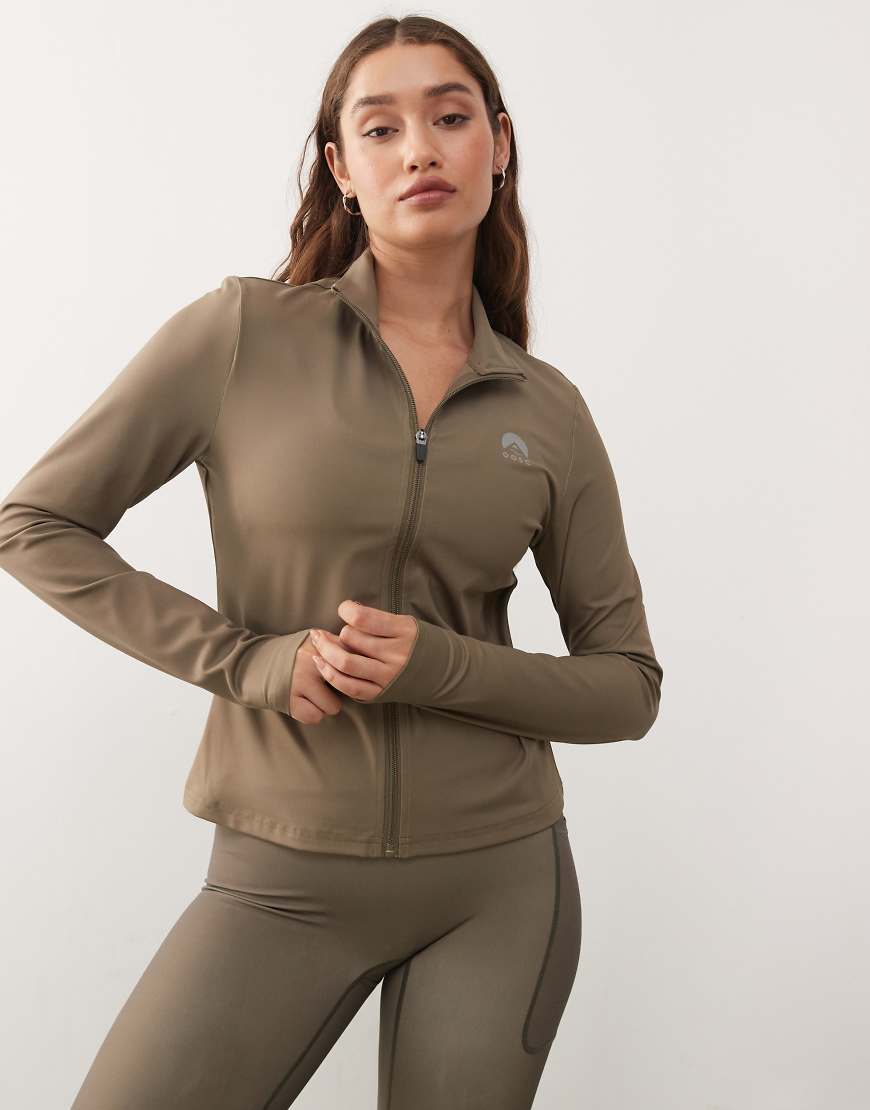 OOSC - Infinite - Cropped-Jacke in Khaki mit Reißverschluss-Grün von OOSC