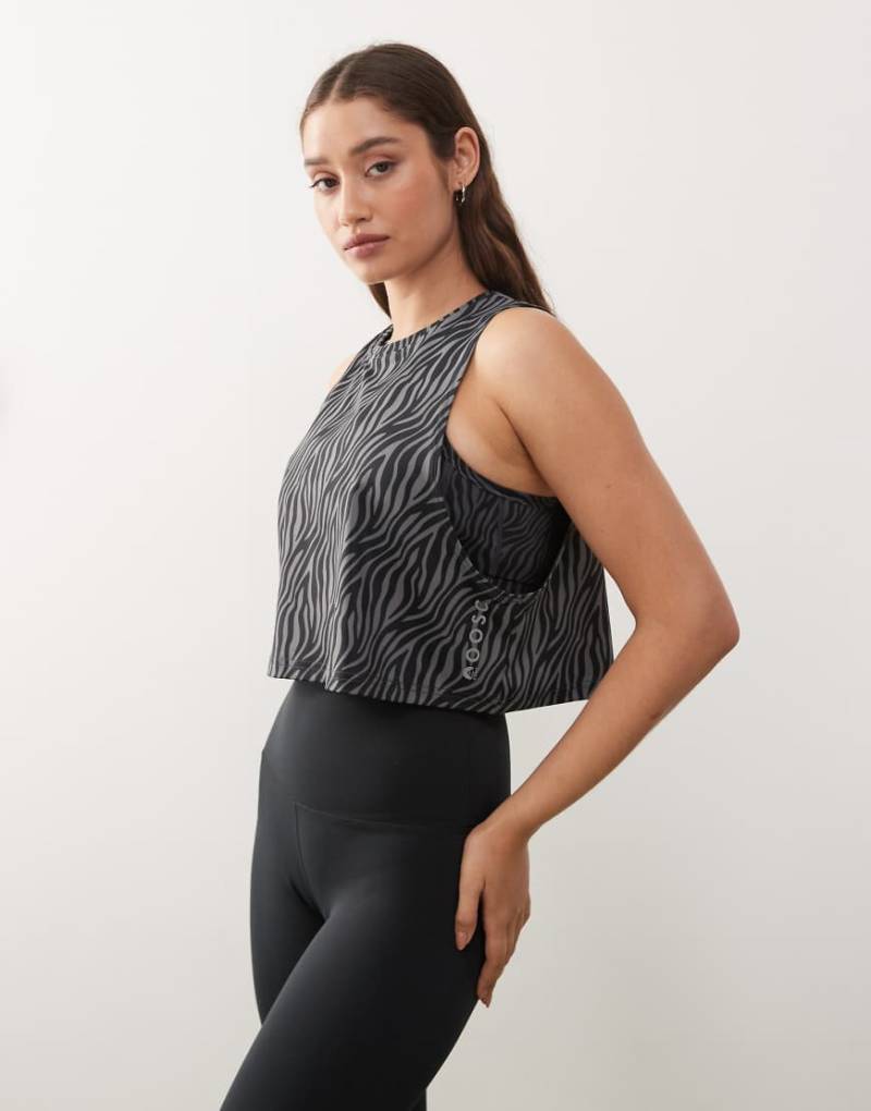 OOSC - Infinite - Cropped-Tanktop in Schwarz-Bunt von OOSC