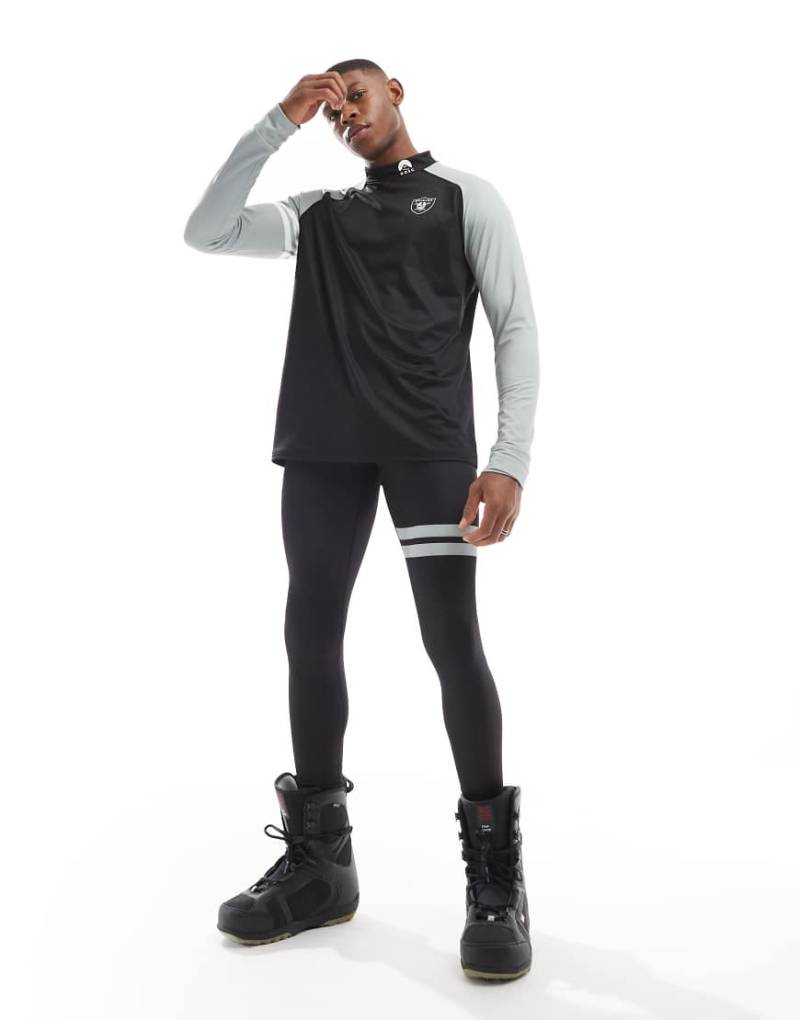 OOSC - Las Vegas Raiders OOSC NFL - Mehrfarbige Ski-Baselayer-Hose für Herren-Schwarz von OOSC