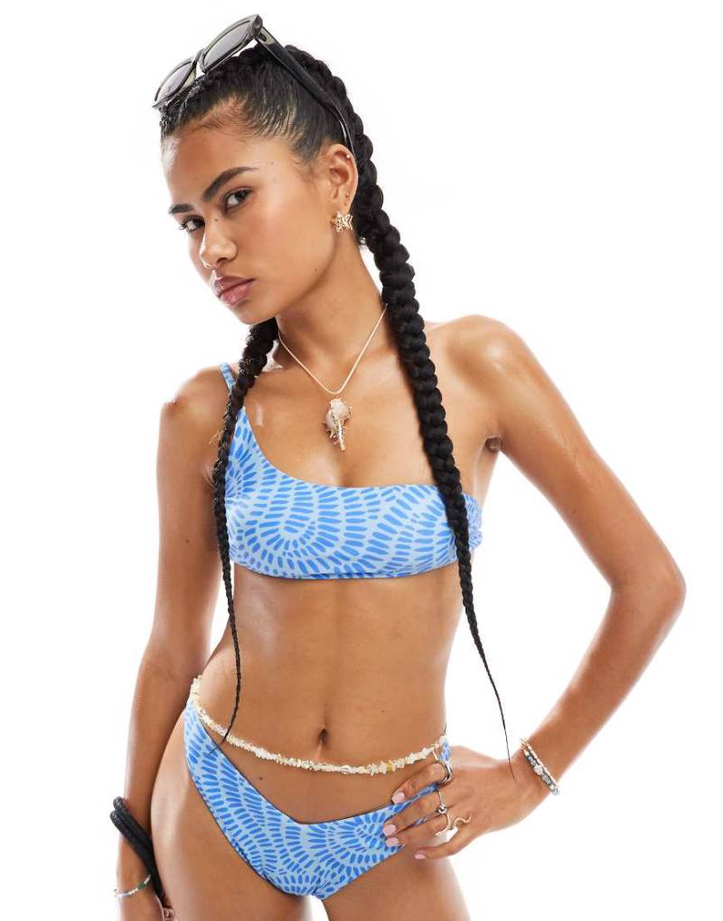 OOSC - Moroccan Dream - Mix and Match - One-Shoulder-Bikinioberteil in Blau von OOSC