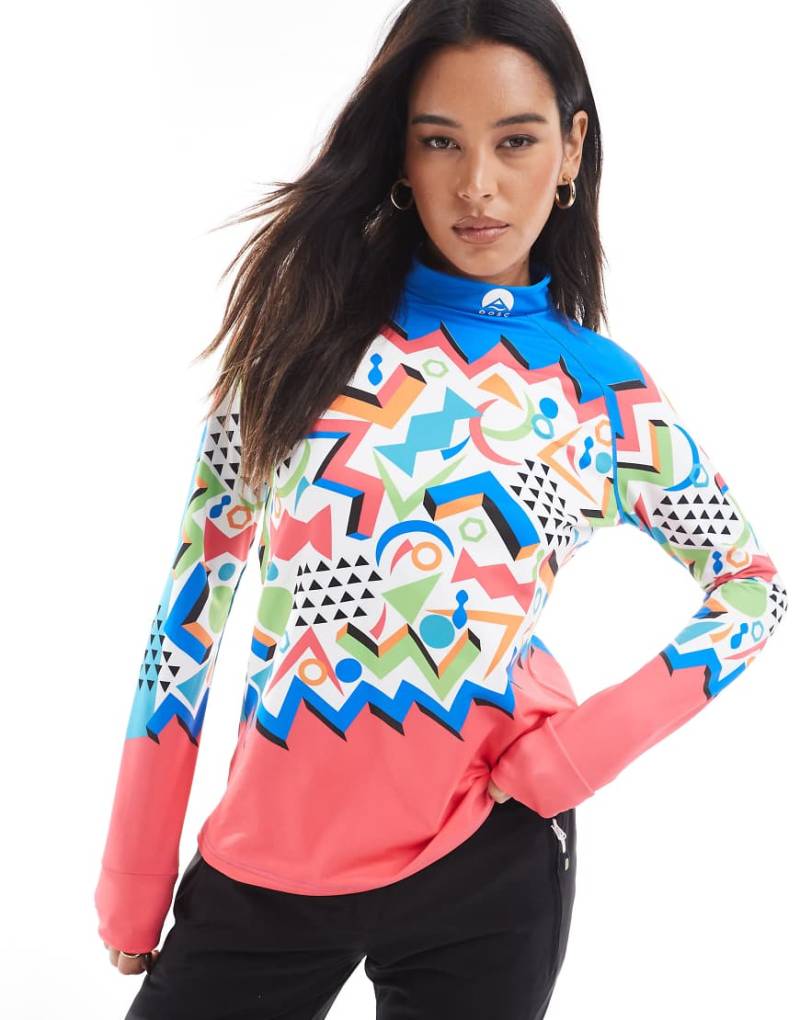 OOSC - Nuts Cracker - Mehrfarbiges Ski-Baselayer-Oberteil für Damen-Blau von OOSC