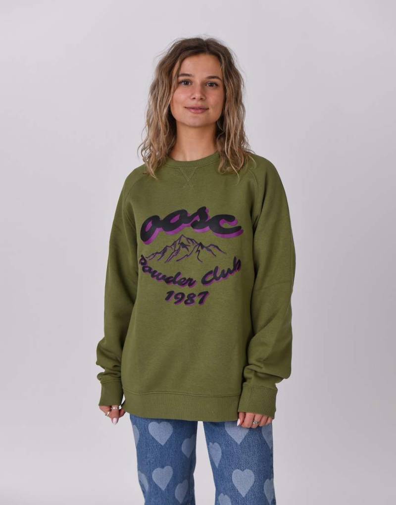 OOSC - Powder Club - Sweatshirt in Khaki-Grün von OOSC