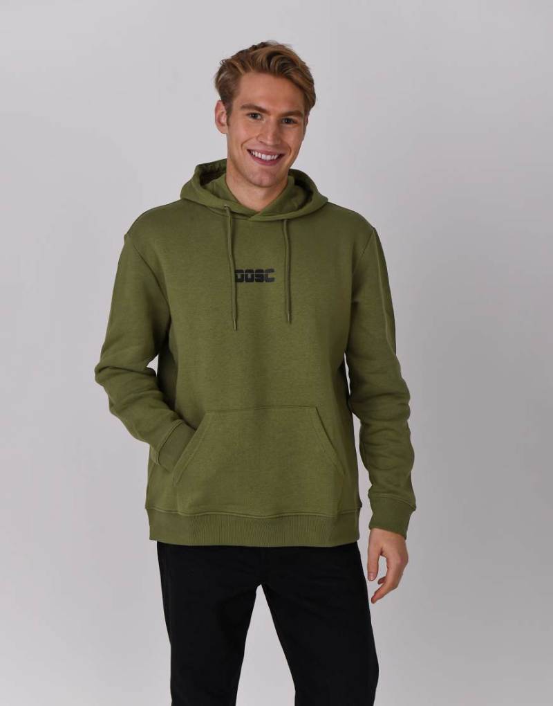 OOSC - Retro - Kapuzenpullover in Khaki mit „OOSC"-Print-Grün von OOSC