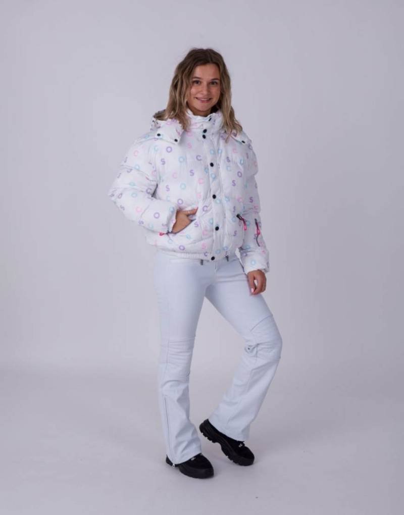 OOSC - Schicke Steppjacke in Weiß mit OOSC-Print von OOSC