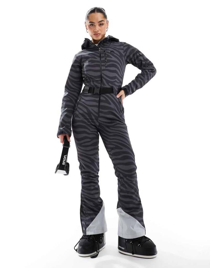 OOSC - Schicker Skianzug mit mehrfarbigem Tigermuster-Schwarz von OOSC