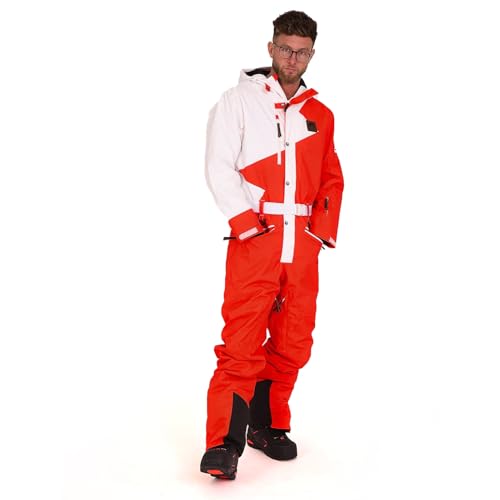 OOSC Stardust Skianzug für Herren und Uni, Größe L, Retro-Skianzug, wasserdicht 10.000 mm, atmungsaktiv 10.000 g, isoliert, 80 g Synthetik, Herren-Schneeanzug aus recyceltem Polyester von OOSC