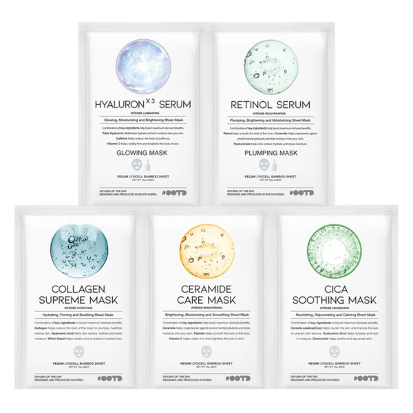 OOTD - Hydrating Serum Sheet Masks (Collagen + Ceramide + Cica + Triple Hyaluron + Retinol) - 25g*5stücke von #OOTD