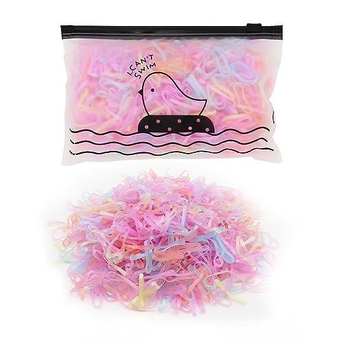OOTDAY Mini Elastische Haargummis, haargummis klein,1000 Stück Mini Elastische Haarbänder, Haargummis für Kinder Haar Zöpfen Hochzeitsfrisur, Kleine Dreadlocks(Gelee Farbe) von OOTDAY