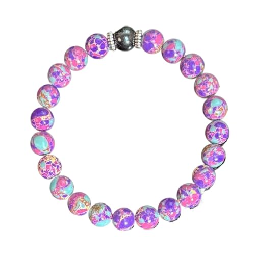 OOTMAO Armband im Bohemian-Stil, mit violetten Steinen, Stretch-Armband für Herren und Damen, Kristall, Schmuck, Geschenk für alle Jahreszeiten, Einheitsgröße, ca. 18 cm, Achat OOTMAO Armband im Bohemian-Stil, mit violetten Steinen, Stretch-Armband für Herren und Damen, Kristall, Schmuck, Geschenk für alle Jahreszeiten, Einheitsgröße, ca. 18 cm, Achat von OOTMAO