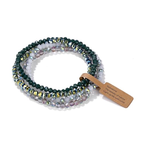 OOTMAO Stretch-Armband mit facettierten Glasperlen, für Damen und Herren, Kristallperlen, mehrfarbig, elastisches Seilarmband, handgefertigter Schmuck, 4-teiliges Set, Einheitsgröße, 19 cm, Stil 4 OOTMAO Stretch-Armband mit facettierten Glasperlen, für Damen und Herren, Kristallperlen, mehrfarbig, elastisches Seilarmband, handgefertigter Schmuck, 4-teiliges Set, Einheitsgröße, 19 cm, Stil 4 von OOTMAO