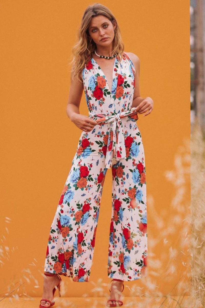 Cream & Roses Multiway Wrap Jumpsuit von OOTOCLOTHING