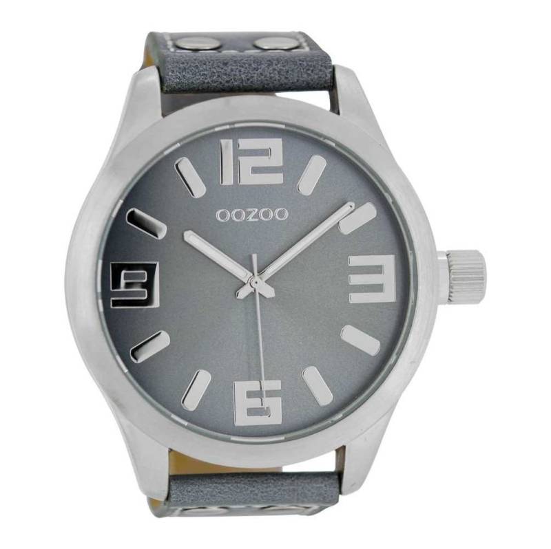 OOZOO Quarzuhr Basic XXL Herrenuhr C1010 aquagrau Lederband 50 mm OOZOO Quarzuhr Basic XXL Herrenuhr C1010 aquagrau Lederband 50 mm von OOZOO