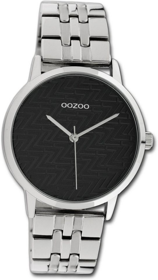 OOZOO Quarzuhr Oozoo Edelstahl Damen Uhr C10556, Damenuhr Edelstahlarmband silber, rundes Gehäuse, mittel (ca. 36mm) von OOZOO