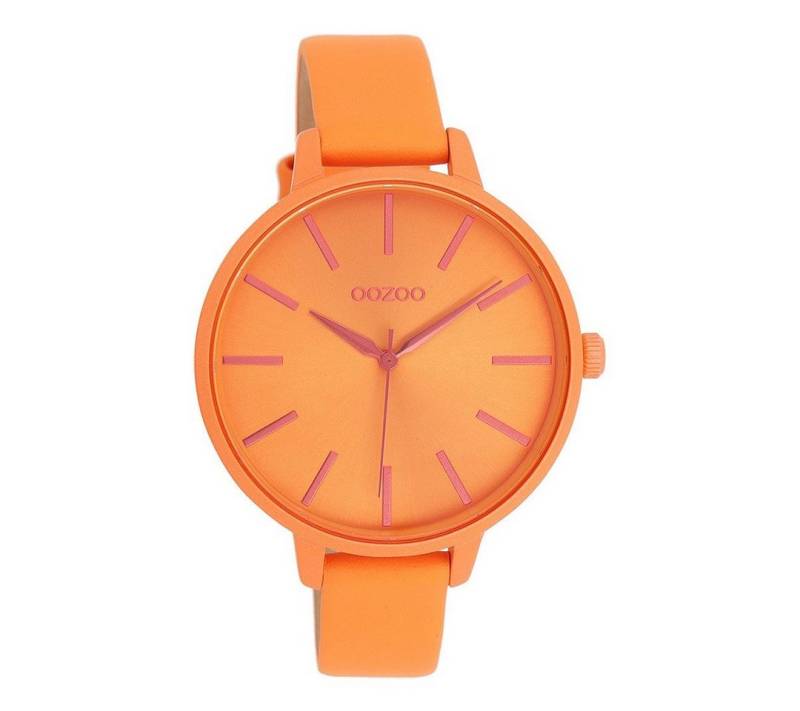 OOZOO Quarzuhr Damen Armbanduhr C11187 Lederband Orange 42 mm von OOZOO