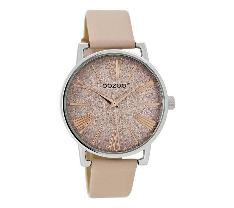 OOZOO Quarzuhr Damen Armbanduhr Rosa – Lederarmband 38 mm, Elegante Quarzuhr JR302, für Modebewusste von OOZOO