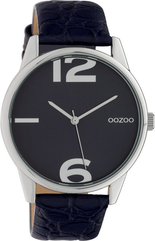 OOZOO Quarzuhr Damen Uhr C10377 Armbanduhr Dunkelblau Lederband 40 mm von OOZOO