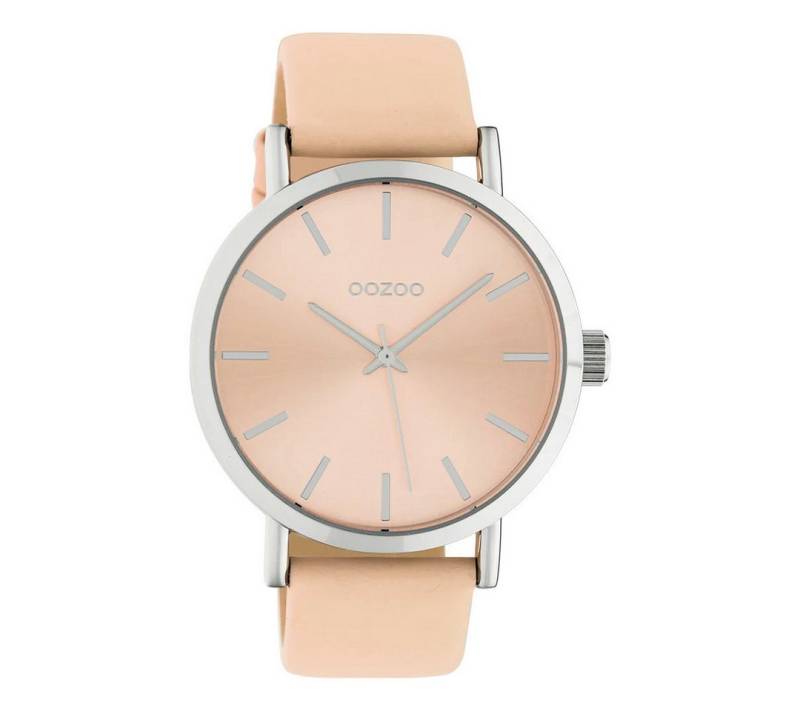 OOZOO Quarzuhr Damenuhr C10446 Pfirsich-Cremefarben Lederband 42 mm von OOZOO