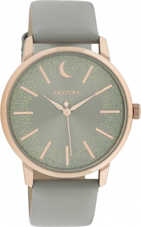 OOZOO Quarzuhr Damenuhr C11040 Armbanduhr Grau Rose Glitzer-ZB Lederband 40 mm OOZOO Quarzuhr Damenuhr C11040 Armbanduhr Grau Rose Glitzer-ZB Lederband 40 mm von OOZOO