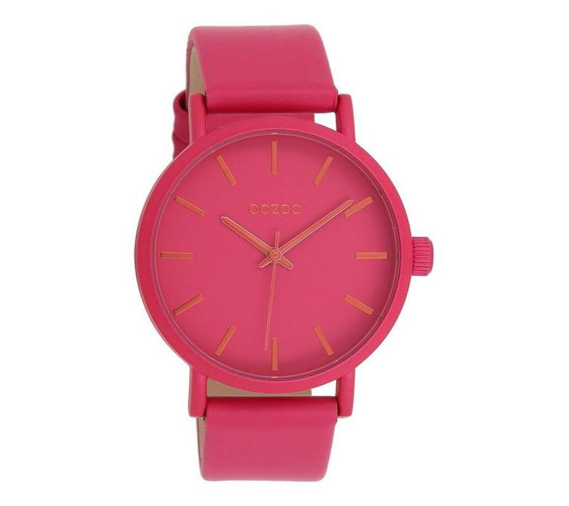OOZOO Quarzuhr Damenuhr C11178 Fuchsiafarben Lederband 42 mm von OOZOO