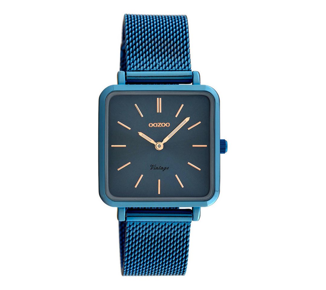 OOZOO Quarzuhr Damenuhr C20012 – Blaue Armbanduhr mit Meshband, 29×29 mm von OOZOO