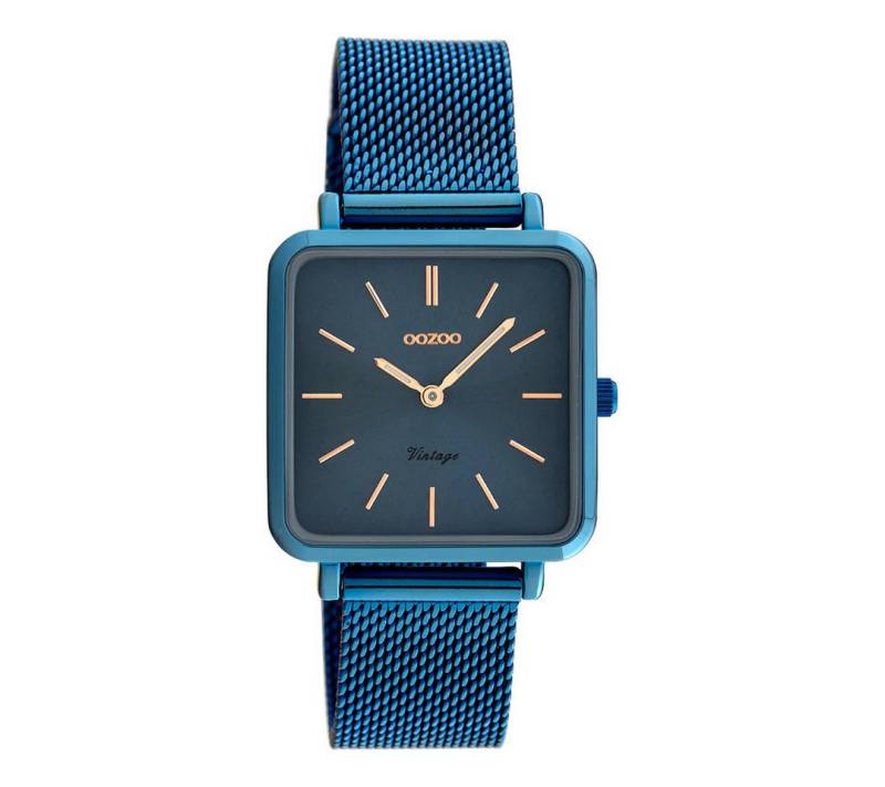 OOZOO Quarzuhr Damenuhr C20012 – Blaue Armbanduhr mit Meshband, 29×29 mm von OOZOO