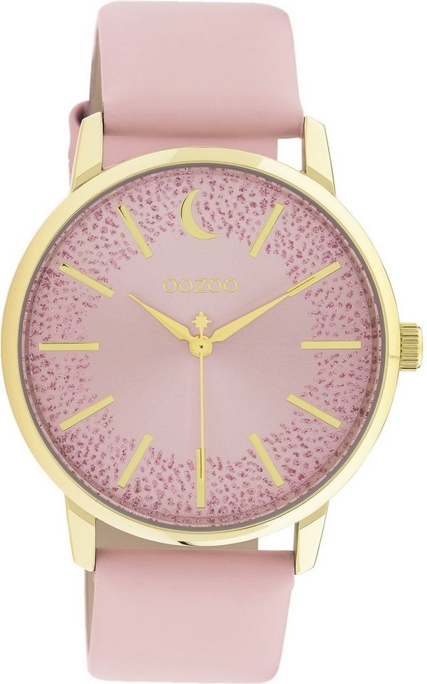 OOZOO Quarzuhr Oozoo Damen Armbanduhr Timepieces, (Analoguhr), Damenuhr rund, groß (ca. 40mm) Lederarmband, Fashion-Style von OOZOO