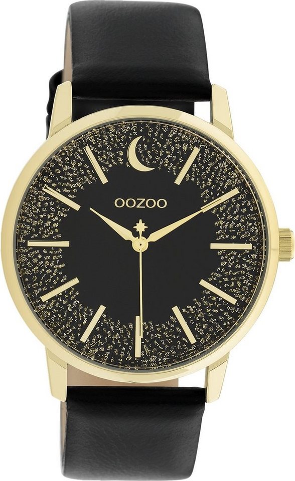 OOZOO Quarzuhr Oozoo Damen Armbanduhr Timepieces, (Analoguhr), Damenuhr rund, groß (ca. 40mm) Lederarmband, Fashion-Style von OOZOO