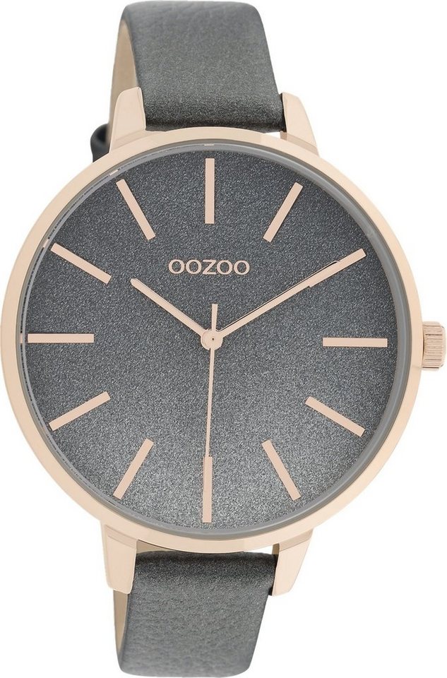 OOZOO Quarzuhr Oozoo Damen Armbanduhr Timepieces, (Analoguhr), Damenuhr rund, groß (ca. 42mm) Lederarmband, Fashion-Style von OOZOO