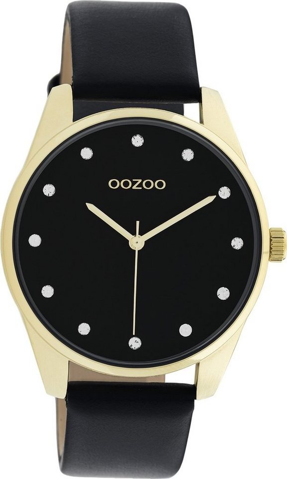 OOZOO Quarzuhr Oozoo Damen Armbanduhr Timepieces, Damenuhr rund, mittel (ca. 38mm) Lederarmband, Fashion-Style von OOZOO