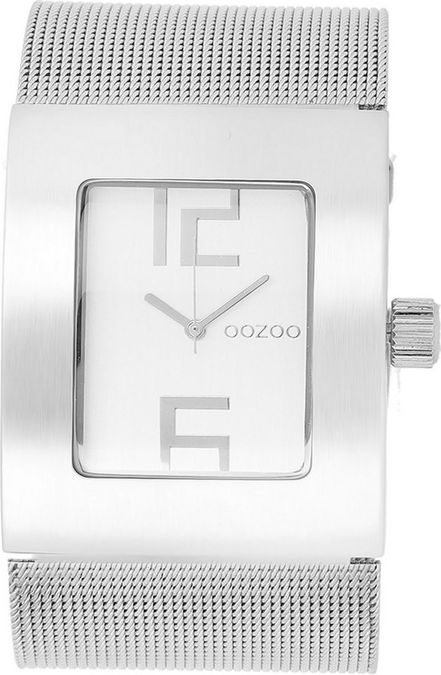 OOZOO Quarzuhr Oozoo Damen Armbanduhr Timepieces Analog, (Analoguhr), Damenuhr eckig, Rechteck, groß (38x45mm) Metallarmband, Fashion-Style von OOZOO