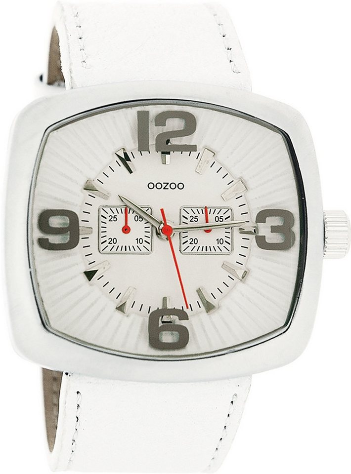 OOZOO Quarzuhr Oozoo Damen Armbanduhr Timepieces Analog, (Analoguhr), Damenuhr eckig, Rechteck, groß (45x43mm) Lederarmband, Fashion-Style von OOZOO