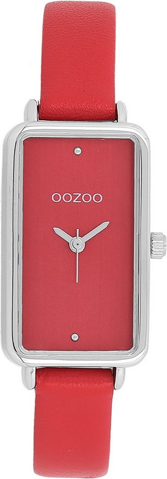 OOZOO Quarzuhr Oozoo Damen Armbanduhr Timepieces Analog, (Analoguhr), Damenuhr rechteckig, extra groß (19x31mm) Lederarmband, Fashion-Style von OOZOO