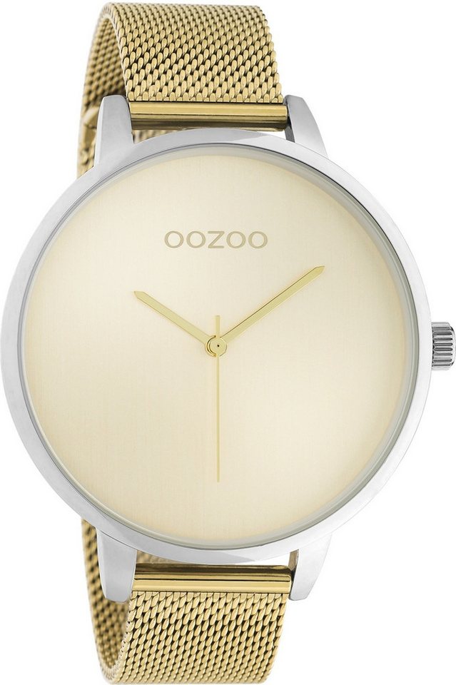 OOZOO Quarzuhr Oozoo Damen Armbanduhr Timepieces Analog, (Analoguhr), Damenuhr rund, extra groß (ca. 48mm) Metallarmband, Fashion-Style von OOZOO