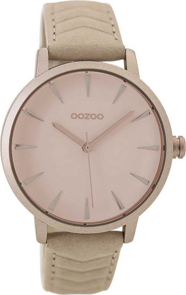 OOZOO Quarzuhr Oozoo Damen Armbanduhr Timepieces Analog, (Analoguhr), Damenuhr rund, groß (ca. 40mm) Lederarmband, Casual-Style von OOZOO