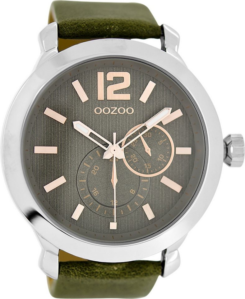 OOZOO Quarzuhr Oozoo Damen Armbanduhr Timepieces Analog, (Analoguhr), Damenuhr rund, groß (ca. 40mm) Lederarmband, Elegant-Style von OOZOO