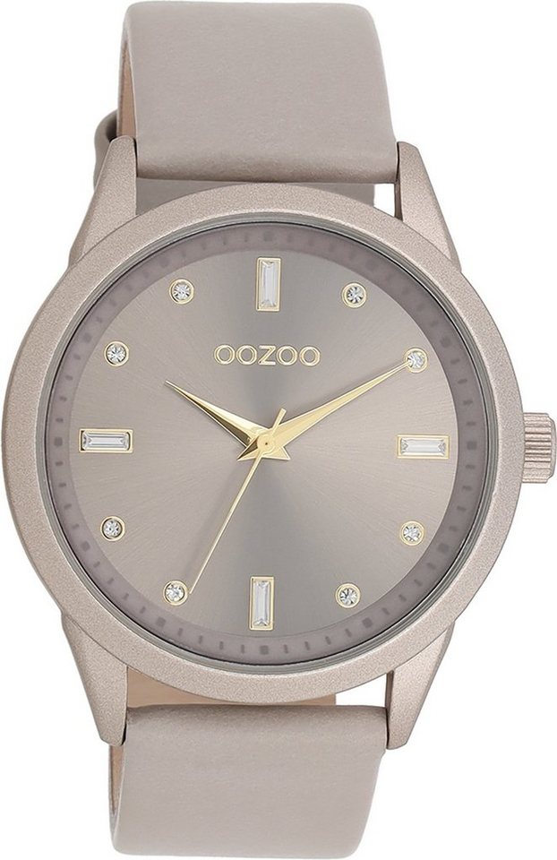 OOZOO Quarzuhr Oozoo Damen Armbanduhr Timepieces Analog, (Analoguhr), Damenuhr rund, groß (ca. 40mm) Lederarmband, Fashion-Style von OOZOO
