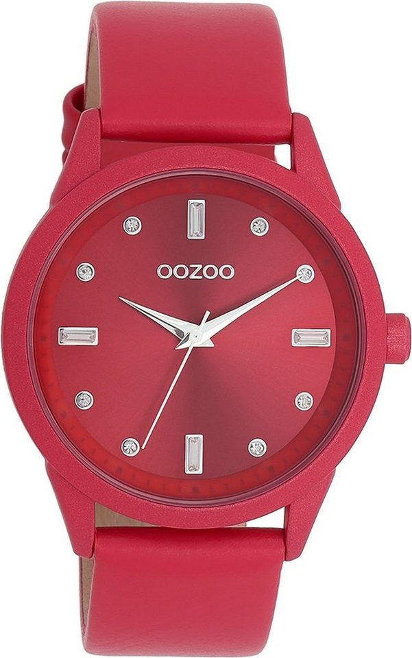OOZOO Quarzuhr Oozoo Damen Armbanduhr Timepieces Analog, (Analoguhr), Damenuhr rund, groß (ca. 40mm) Lederarmband, Fashion-Style von OOZOO