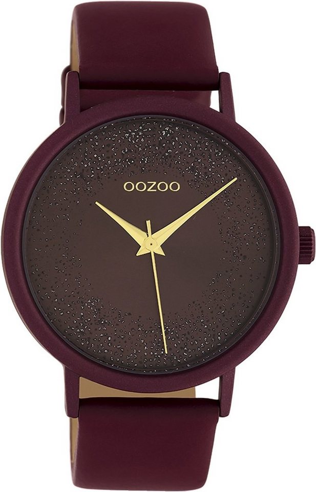 OOZOO Quarzuhr Oozoo Damen Armbanduhr Timepieces Analog, (Analoguhr), Damenuhr rund, groß (ca. 40mm) Lederarmband, Fashion-Style von OOZOO