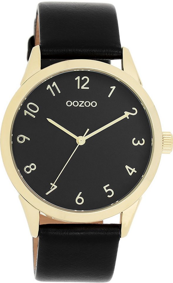 OOZOO Quarzuhr Oozoo Damen Armbanduhr Timepieces Analog, (Analoguhr), Damenuhr rund, groß (ca. 40mm) Lederarmband, Fashion-Style von OOZOO